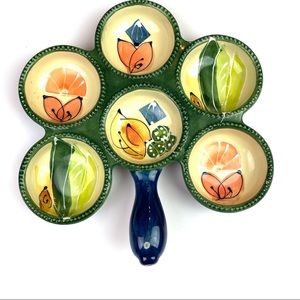 San Remo by Nanette Vacher for Ambiance Condiment Sauce TidBit Holder Stoneware